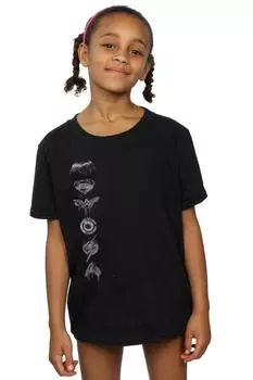 Хлопковая футболка с эмблемами фильма «Лига справедливости» DC Comics, черный