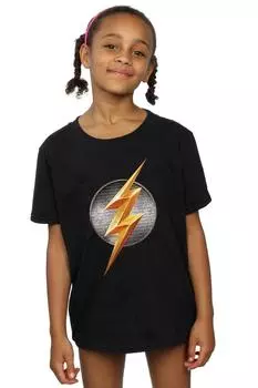 Хлопковая футболка с эмблемой «Лиги справедливости» из фильма «Флэш» DC Comics, черный