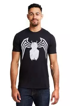 Хлопковая футболка с эмблемой Venom Marvel, черный