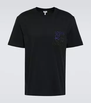 Хлопковая футболка с анаграммой Loewe, черный