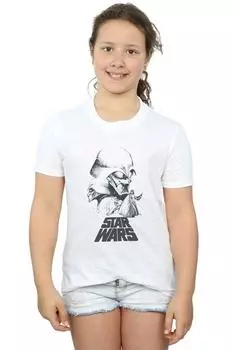 Хлопковая футболка с эскизом Дарта Вейдера Star Wars, белый