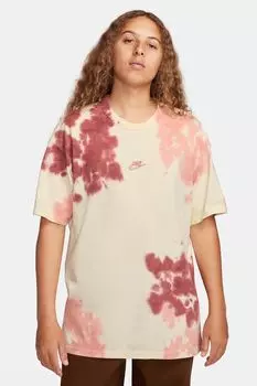 Хлопковая футболка с батиком Nike, бургундия