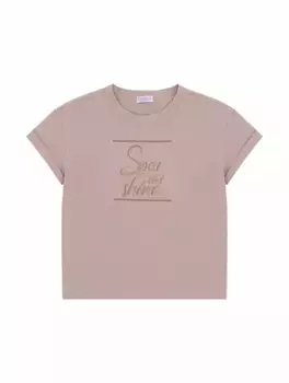 Хлопковая футболка с цепью мониль Brunello Cucinelli, розовый