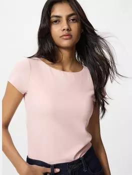 Хлопковая футболка с чашечками airism Uniqlo, розовый