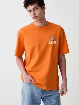 Хлопковая футболка с цветочным узором Grand & Hills, цвет orange