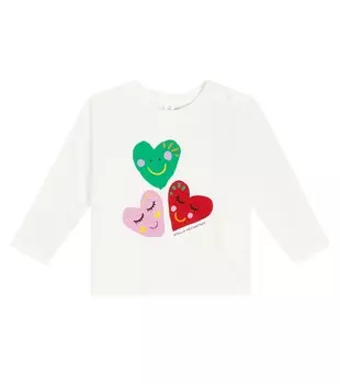 Хлопковая футболка с детским принтом Stella Mccartney Kids, белый