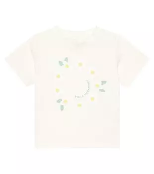 Хлопковая футболка с детским принтом Stella Mccartney Kids, белый