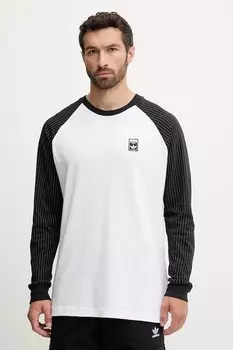 Хлопковая футболка с длинным рукавом и принтом Lo Tee Adidas Originals, белый