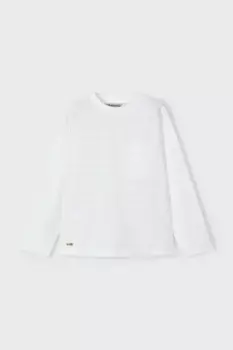 Хлопковая футболка с длинными рукавами для мальчиков и девочек Mayoral, бежевый