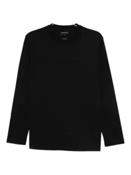 Хлопковая футболка с длинными рукавами EMPORIO ARMANI, черный