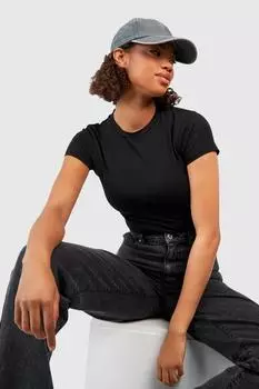 Хлопковая футболка с длинными рукавами и короткими рукавами boohoo, черный