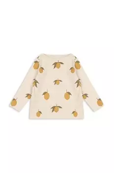 Хлопковая футболка с длинными рукавами Konges Sljd для мальчика/девочки DREY LS TEE GOTS, бежевый