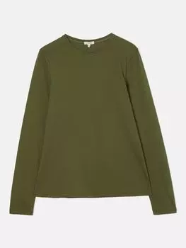 Хлопковая футболка с длинными рукавами Supima Jigsaw, хаки