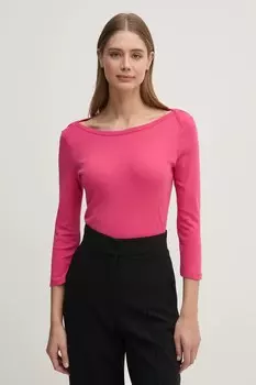 Хлопковая футболка с длинными рукавами United Colors Of Benetton, розовый