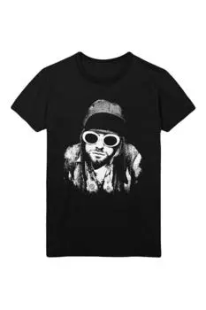 Хлопковая футболка с фотографией Kurt Cobain, черный