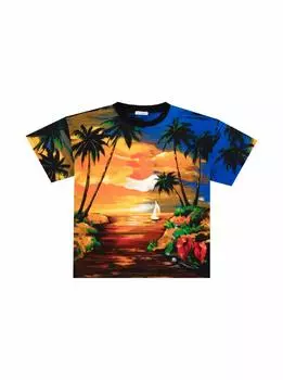 Хлопковая футболка с гавайским принтом Dolce&Gabbana