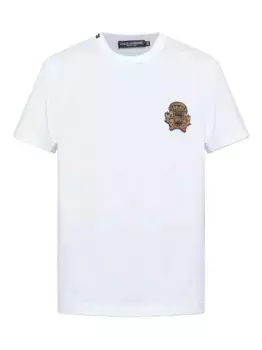 Хлопковая футболка с гербом DOLCE & GABBANA, белый