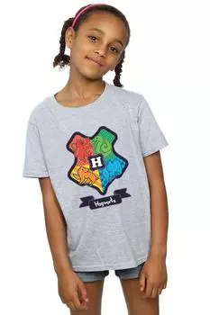 Хлопковая футболка с гербом Хогвартса Harry Potter, серый