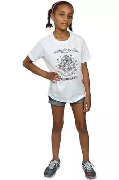 Хлопковая футболка с гербом Хогвартса «В ожидании моего письма» Harry Potter, белый