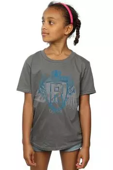 Хлопковая футболка с гербом Ravenclaw Raven Claw Harry Potter, серый