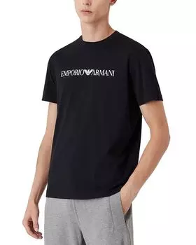 Хлопковая футболка с графическим логотипом Pima Emporio Armani, цвет Blue
