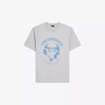 Хлопковая футболка с графическим принтом и короткими рукавами The Kooples, серый