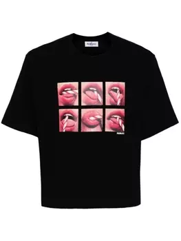 Хлопковая футболка с графическим принтом Mouth Fiorucci, черный