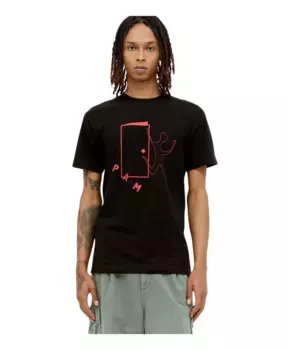 Хлопковая футболка с графическим принтом P.A.M., черный