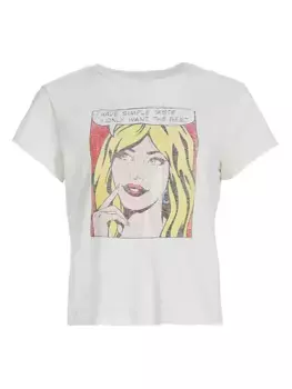 Хлопковая футболка с графическим рисунком Re/Done, белый