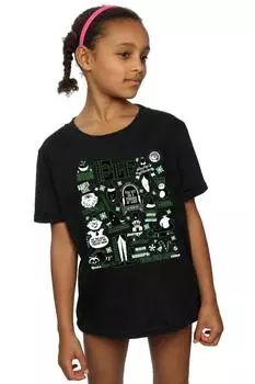 Хлопковая футболка с инфографическим плакатом Elf, черный