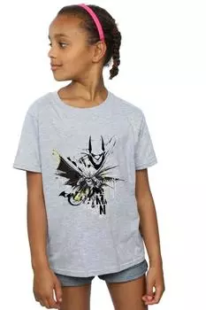 Хлопковая футболка с изображением Бэтмена Batface Splash DC Comics, серый