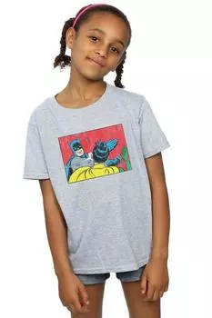Хлопковая футболка с изображением Бэтмена и Робина Slap DC Comics, серый