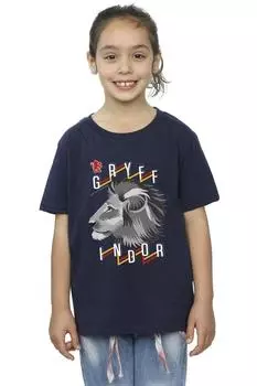 Хлопковая футболка с изображением льва Гриффиндора Harry Potter, темно-синий