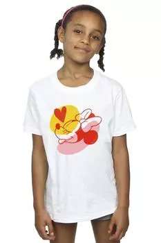 Хлопковая футболка с изображением языка и сердца Минни Маус Disney, белый