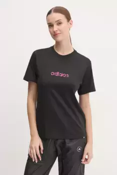 Хлопковая футболка с камуфляжным принтом adidas, черный