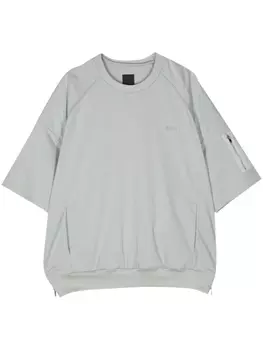 Хлопковая футболка с карманом на молнии Juun.J, зеленая