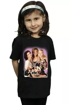 Хлопковая футболка с коллажем Friends, черный