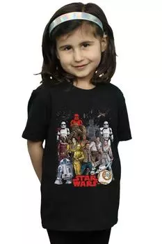 Хлопковая футболка с коллажем «Восхождение Скайуокера» Star Wars, черный