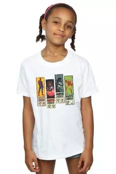 Хлопковая футболка с комиксами Marvel, белый