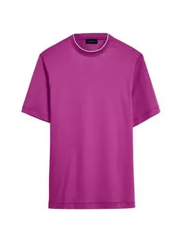 Хлопковая футболка с контрастной отделкой Bugatchi