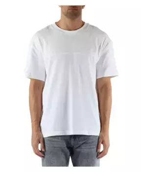 Хлопковая футболка с контрастной вставкой Calvin Klein Jeans, белый