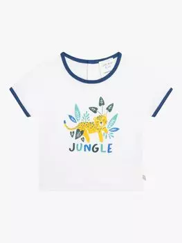 Хлопковая футболка с короткими рукавами Carrment Beau Baby Jungle, белый/разноцветный