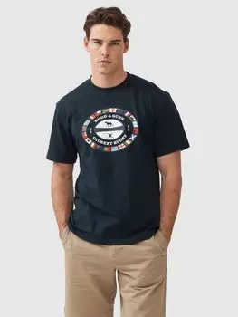 Хлопковая футболка с короткими рукавами Gilbert X Victoria Square Rodd & Gunn, полночь