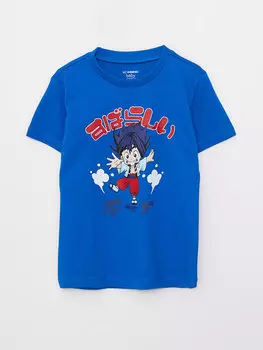 Хлопковая футболка с короткими рукавами и круглым вырезом для маленьких мальчиков LCW baby