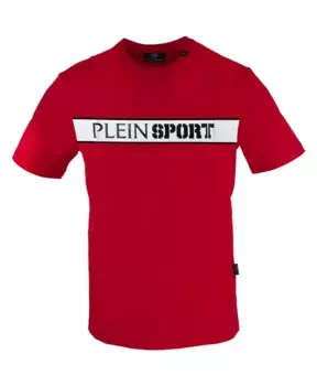 Хлопковая футболка с короткими рукавами и круглым вырезом Plein Sport, красный