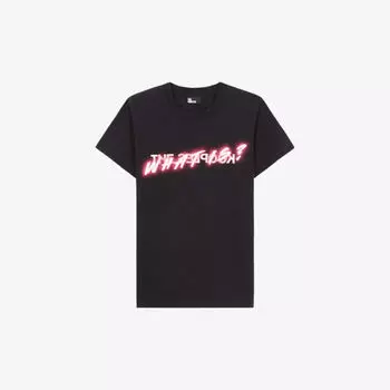 Хлопковая футболка с короткими рукавами и логотипом The Kooples, черный