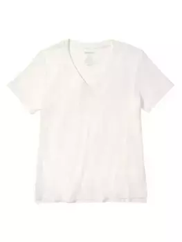 Хлопковая футболка с короткими рукавами и V-образным вырезом Bombas, белый