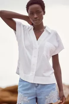 Хлопковая футболка с короткими рукавами Next, белый