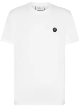 Хлопковая футболка с кристаллами Philipp Plein, белый