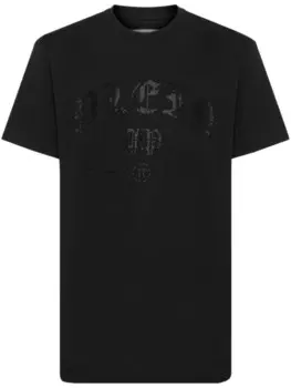Хлопковая футболка с кристаллами Philipp Plein, черный